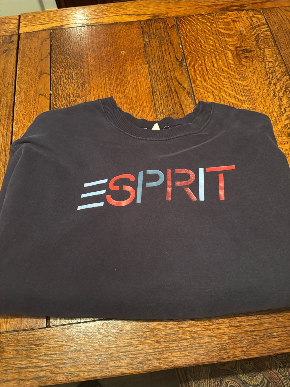 Esprit Navy Crewneck with Red and Light Blue Logo